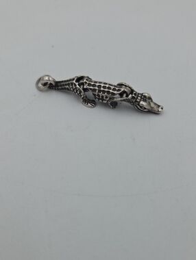 Articulated Sterling Silver Crocodile Pendant Charm